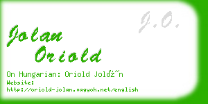 jolan oriold business card